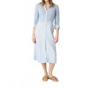 NEW 120% LINO kat shirt dress in sea soft fade